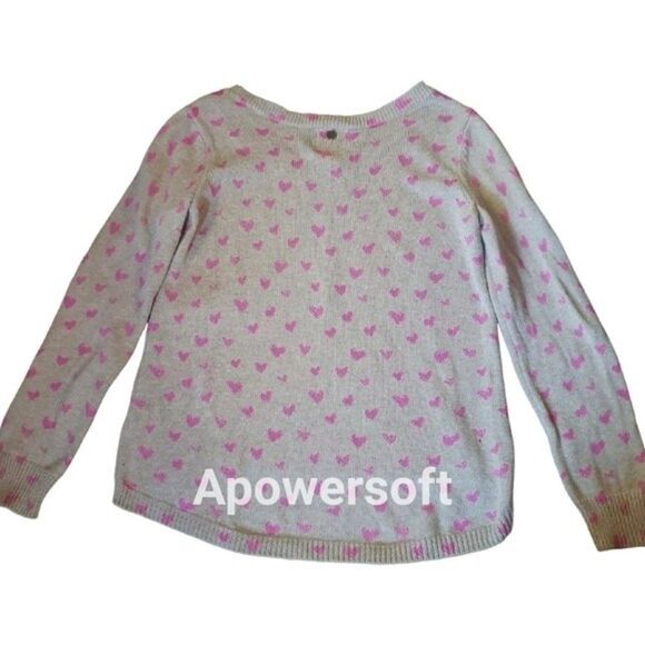 Heart print crewneck sweater - Picture 2 of 8